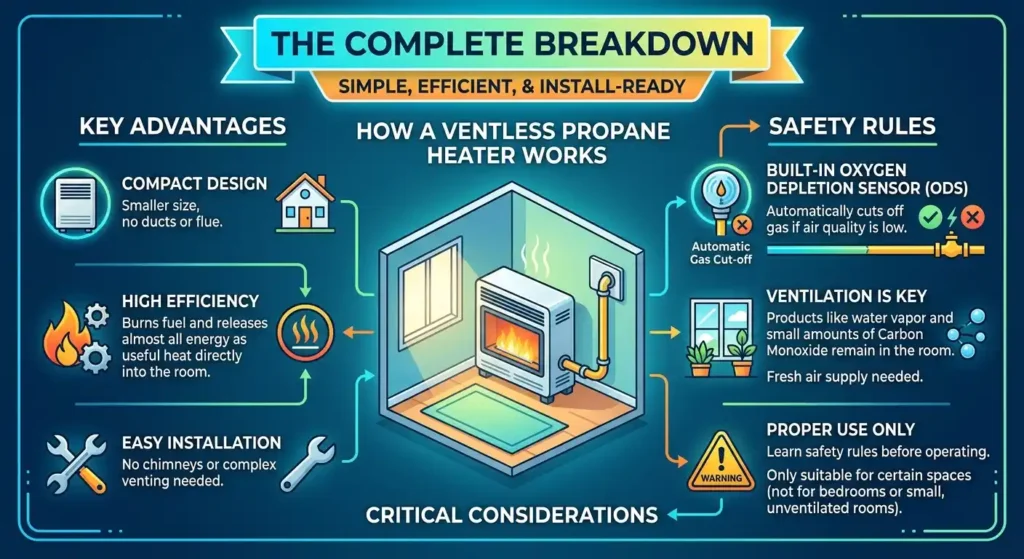 How Does a Ventless Propane Heater Work Complete Guide?