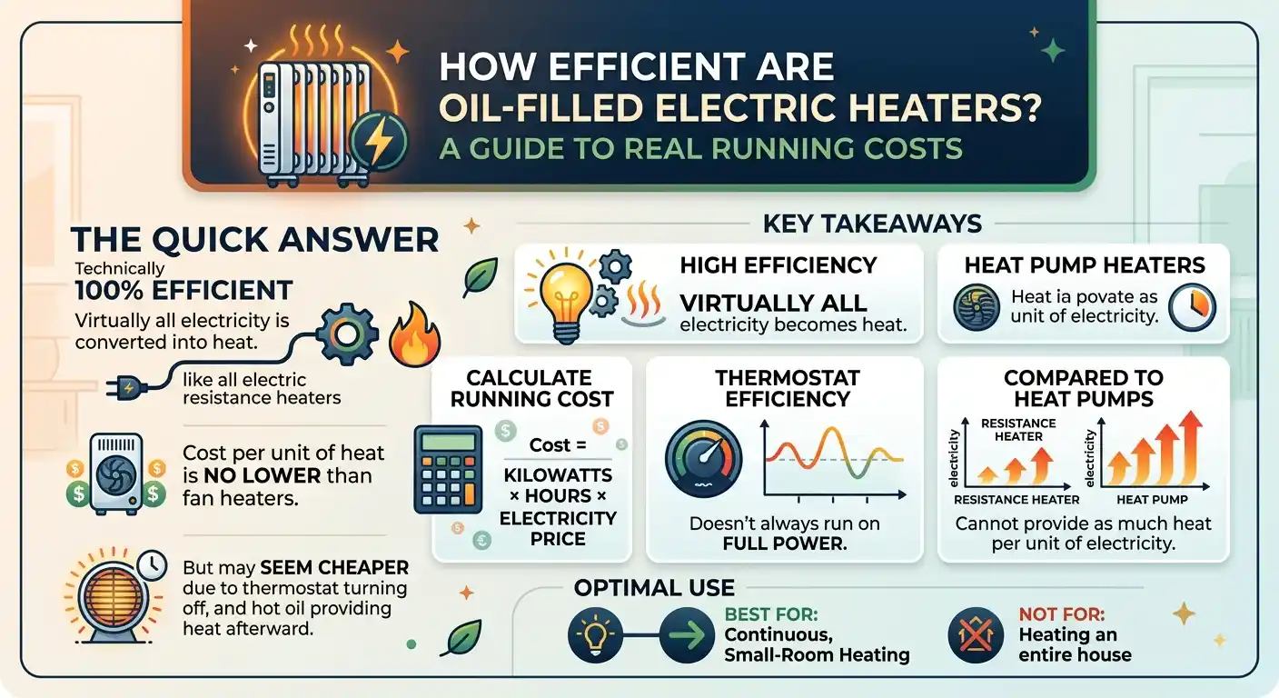 How Efficient Are Oil-Filled Electric Heaters? Energy Guide 1 How Efficient Are Oil-Filled Electric Heaters Energy Guide