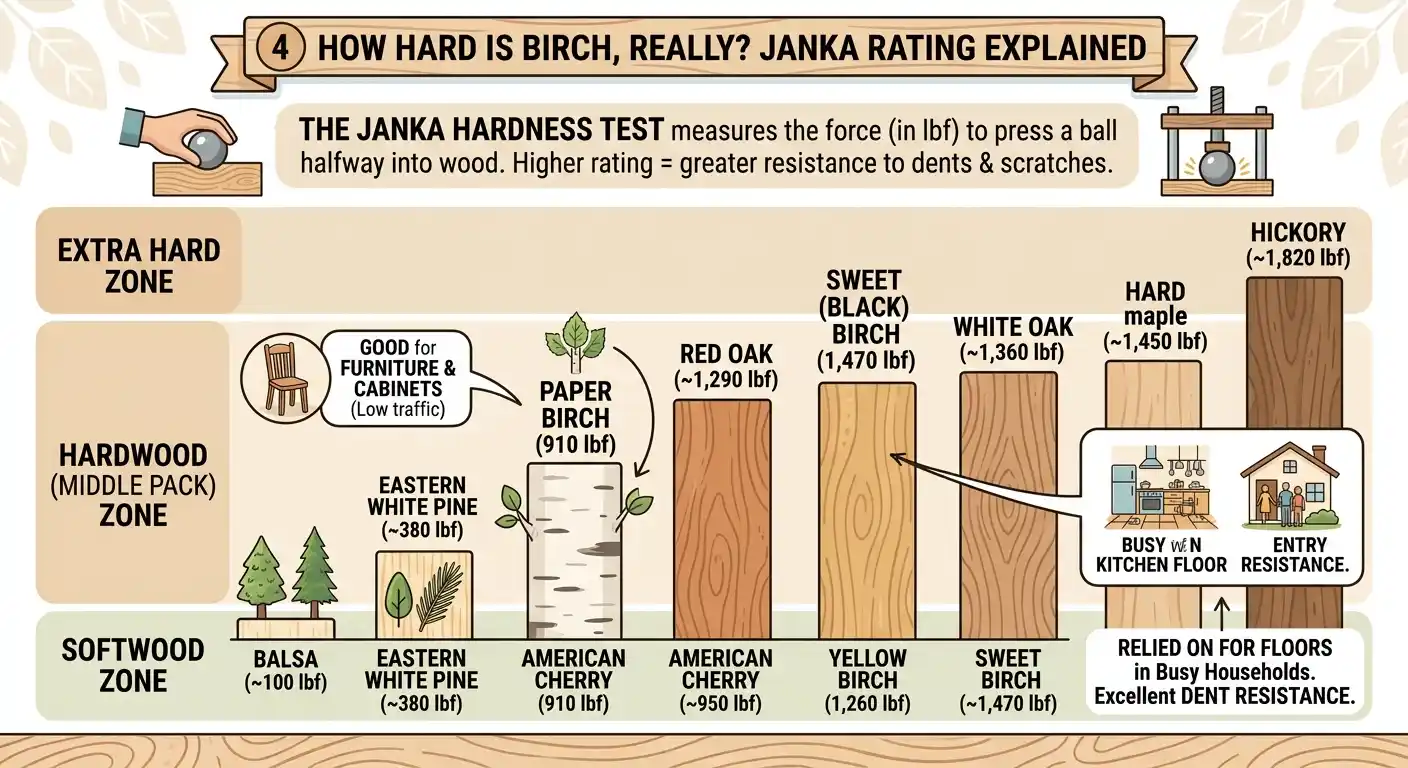 Is Birch a Hardwood? Benefits, BTU, Burning & More 3 How Hard Is Birch, Really Janka Rating Explained