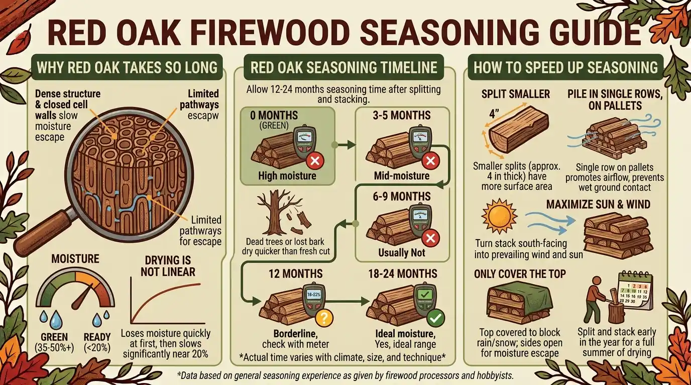 How Long Does Red Oak Firewood Need to Season
