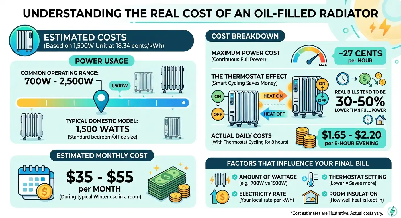 How Much Electricity Does an Oil-Filled Radiator Use (Real Cost Breakdown)