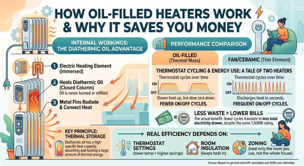 Are Oil-Filled Heaters Energy Efficient? A Complete Guide 3 How Oil-Filled Heaters Work