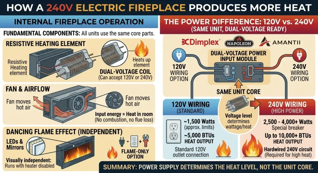 Are There 240V Electric Fireplaces? Powerful Heat Options 4 How a 240V Electric Fireplace Actually Produces More Heat