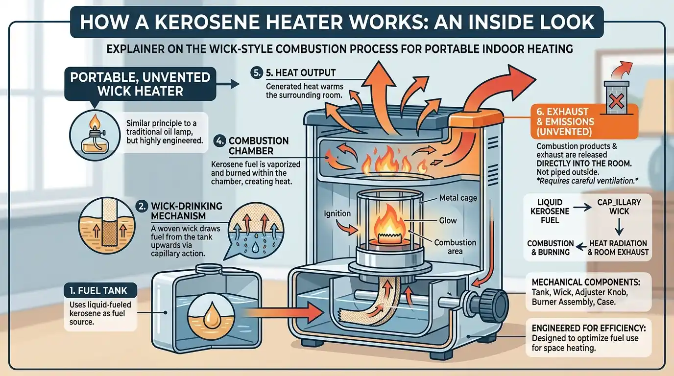 How a Kerosene Heater Actually Works