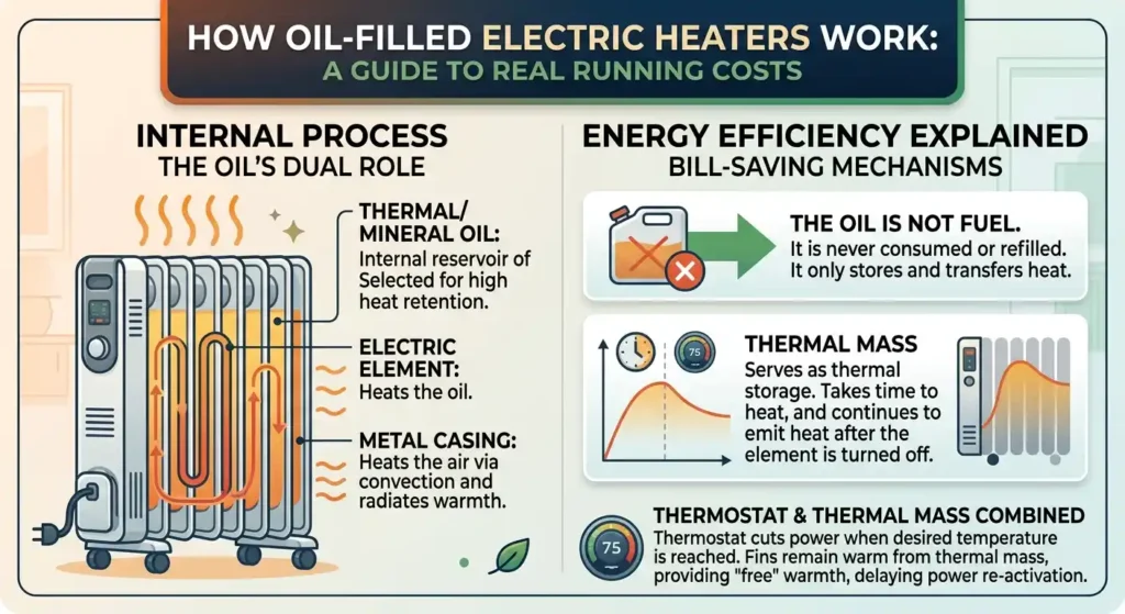 How Efficient Are Oil-Filled Electric Heaters? Energy Guide 3 How an Oil-Filled Heater Works