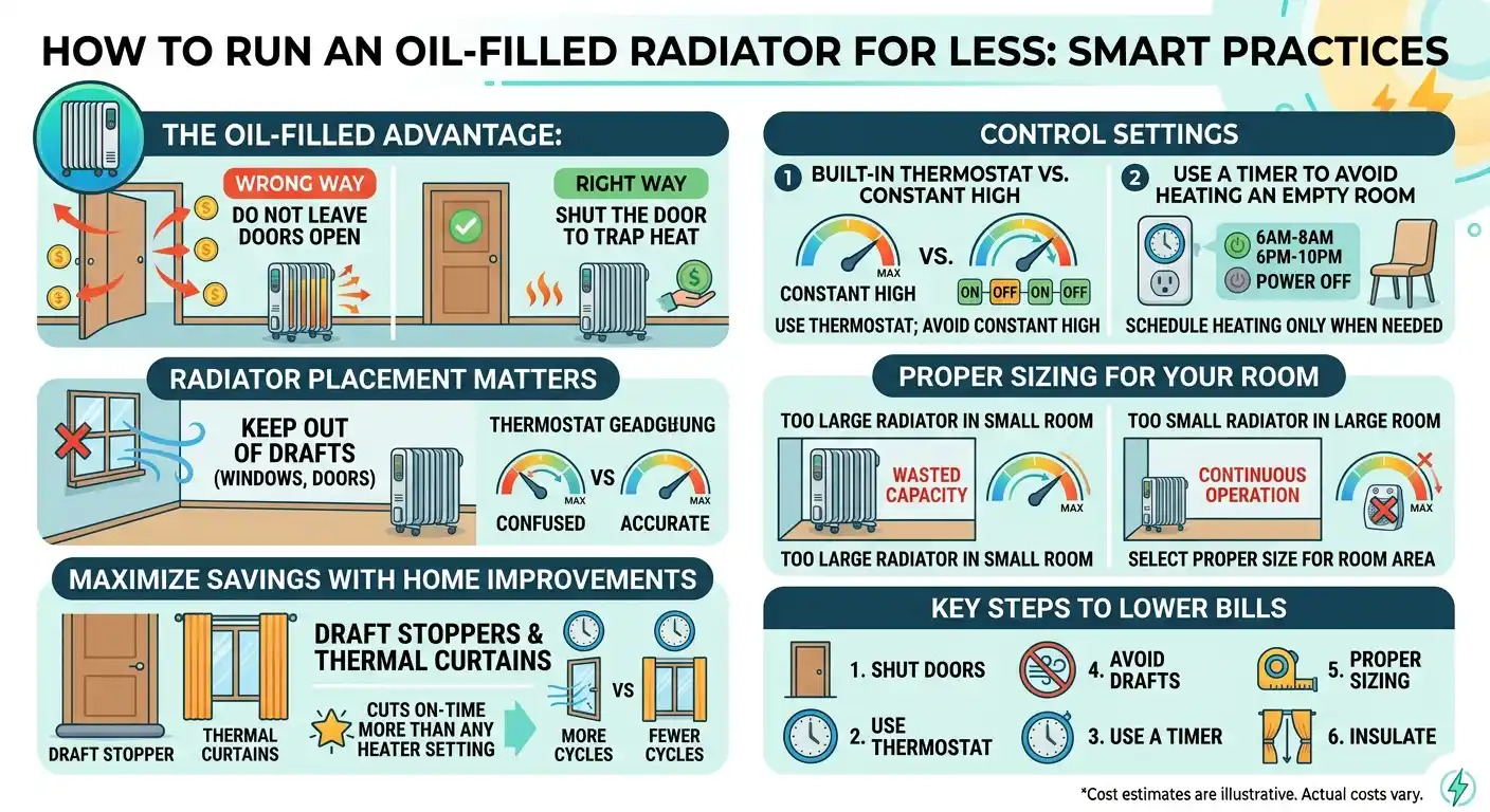 How to Run an Oil-Filled Radiator for Less