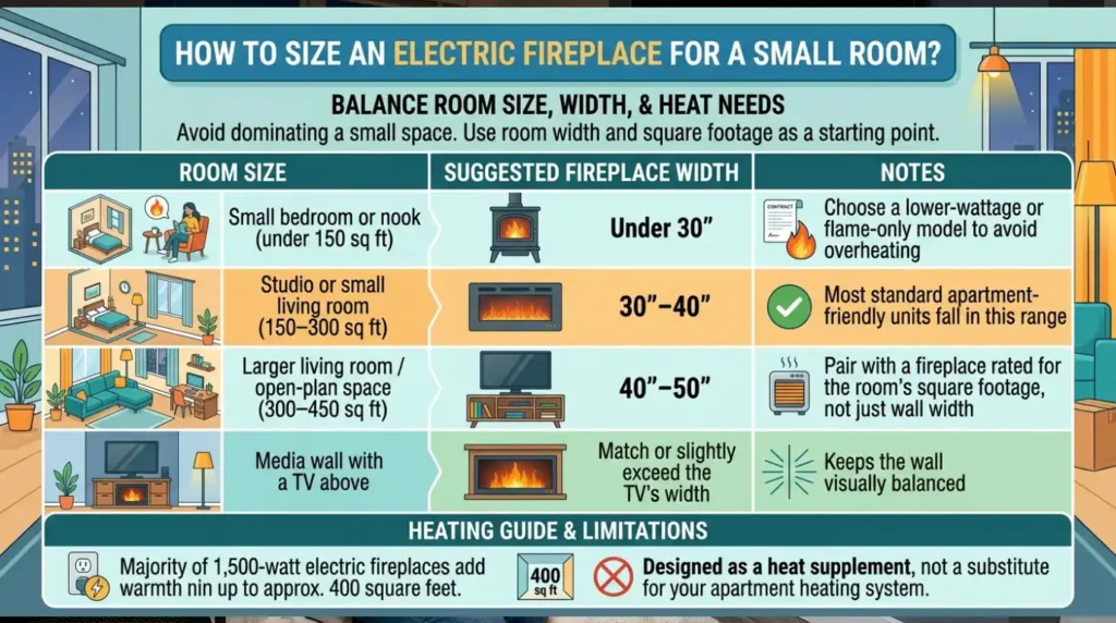 How to Size an Electric Fireplace for a Small Room?