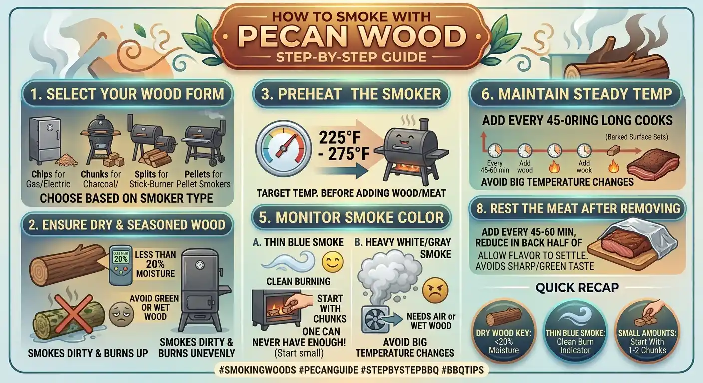 How to Smoke With Pecan Wood (Step-by-Step)