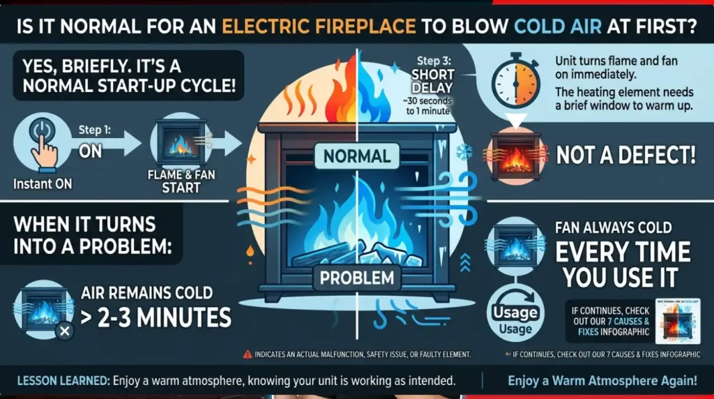 Is It Normal for an Electric Fireplace to Blow Cold Air at First?