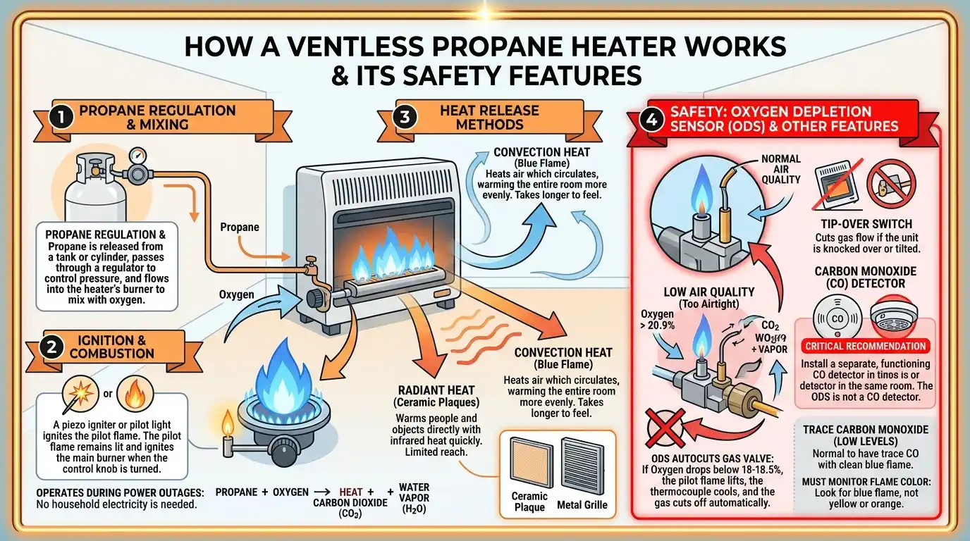 Is a Ventless Propane Heater Safe What the Safety Features Actually Do 