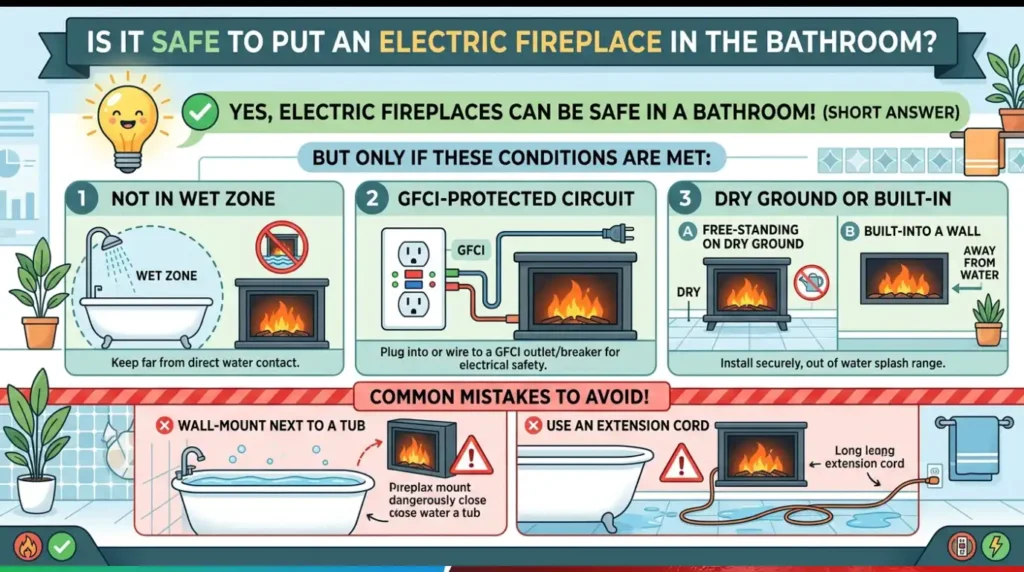 Is it Safe to Put an Electric Fireplace in the Bathroom?