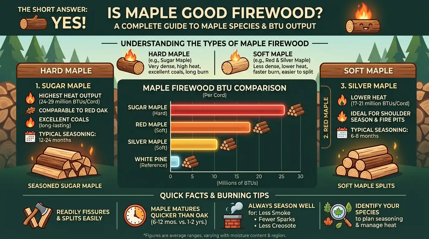 Maple Firewood BTU Output by Species