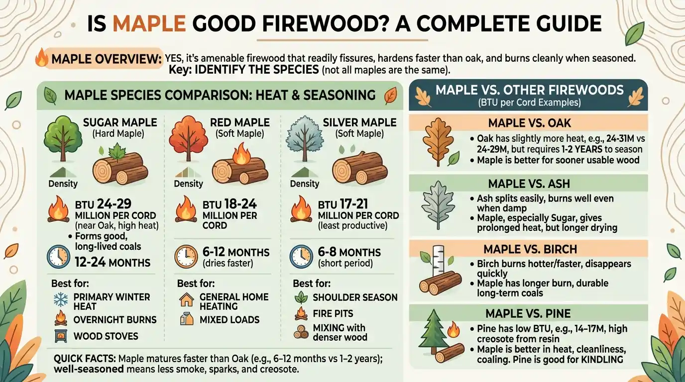 Maple Firewood vs. Other Common Firewoods