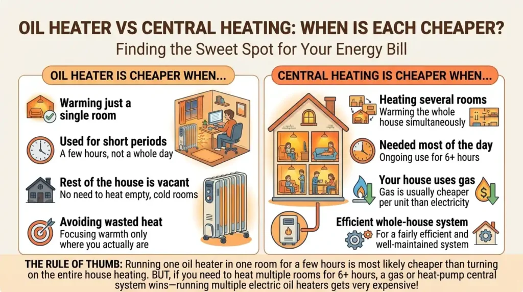 Oil Heater vs Central Heating When Is Each Cheaper