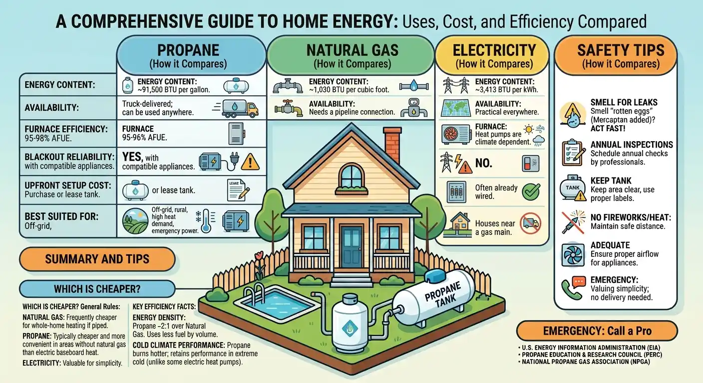Propane vs. Natural Gas vs. Electricity Cost and Efficiency Compared