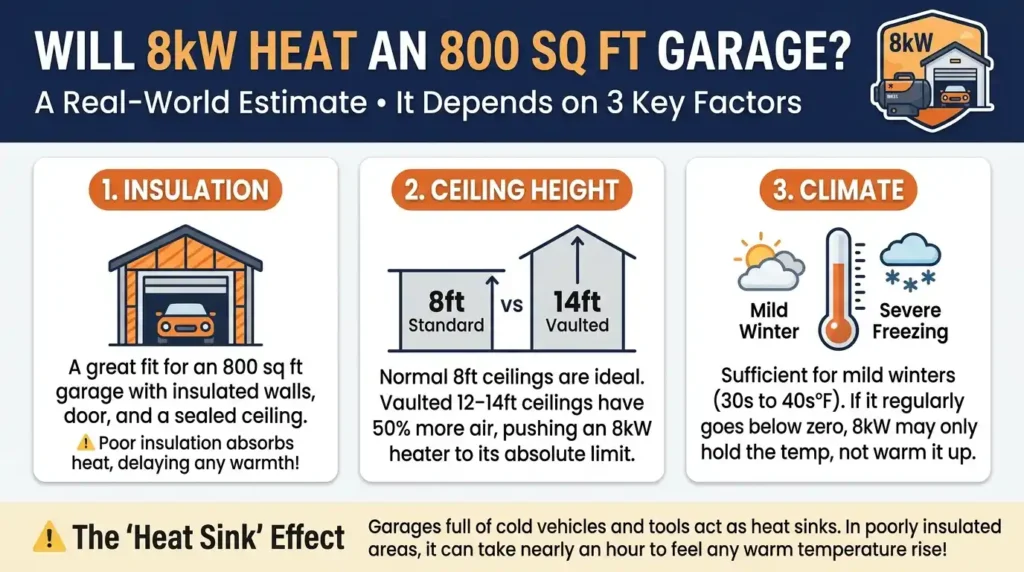 Real-World Example Will 8kW Heat an 800 Sq Ft Garage