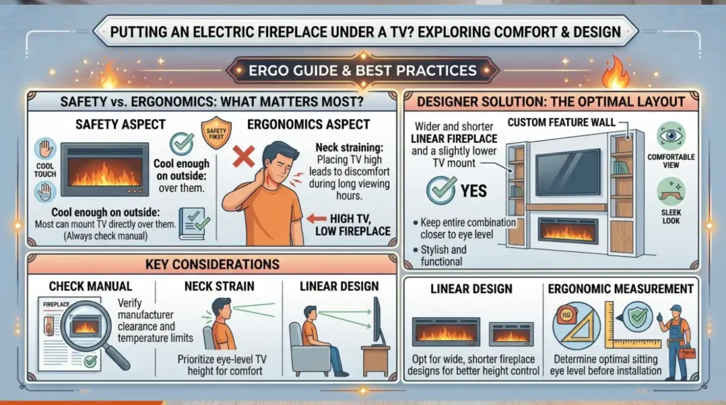 Should You Put an Electric Fireplace Under a TV?