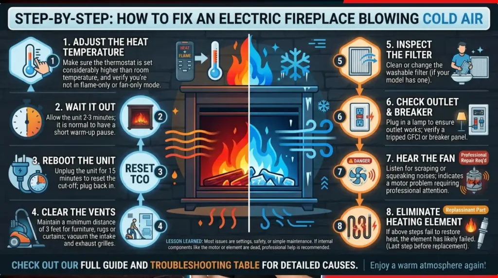 Step-by-Step How to Fix an Electric Fireplace Blowing Cold Air