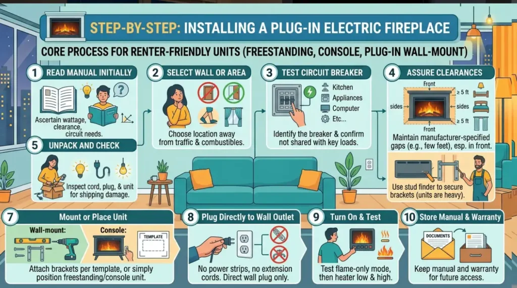 Step-by-Step Installing a Plug-In Electric Fireplace