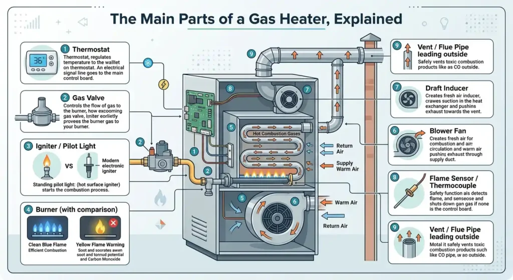 The Main Parts of a Gas Heater, Explained