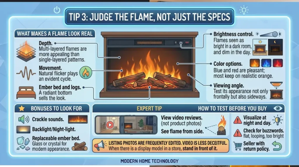 My 5 Tips for Choosing the Perfect Electric Fireplace 5 Tip 3 Judge the Flame, Not Just the Specs