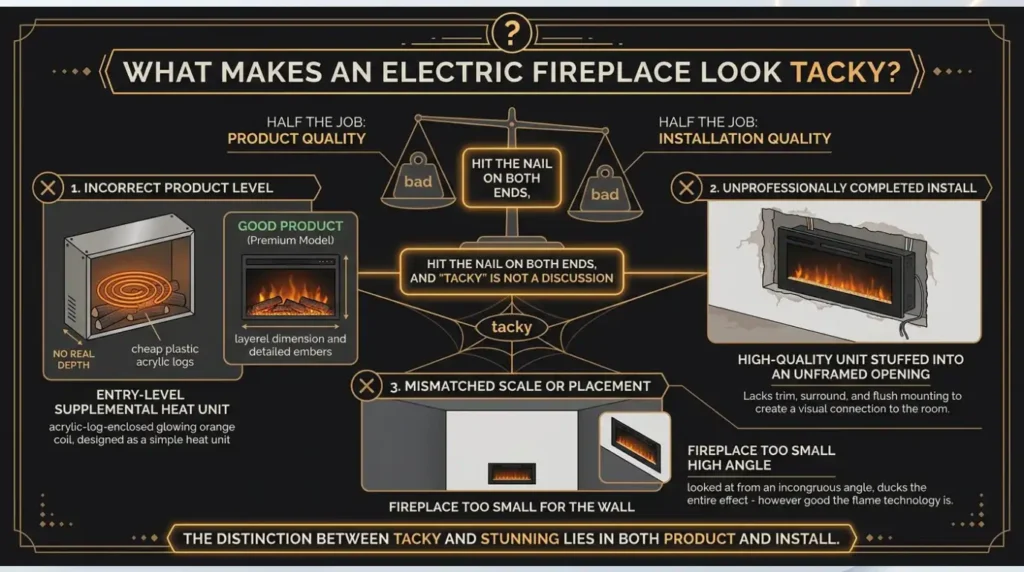 7 Powerful Reasons Electric Fireplaces Aren’t Tacky 2 What Actually Makes an Electric Fireplace Look Tacky?