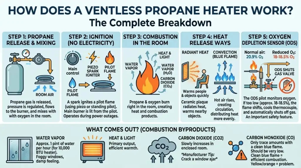 What Comes Out of a Ventless Propane Heater (Combustion Byproducts)