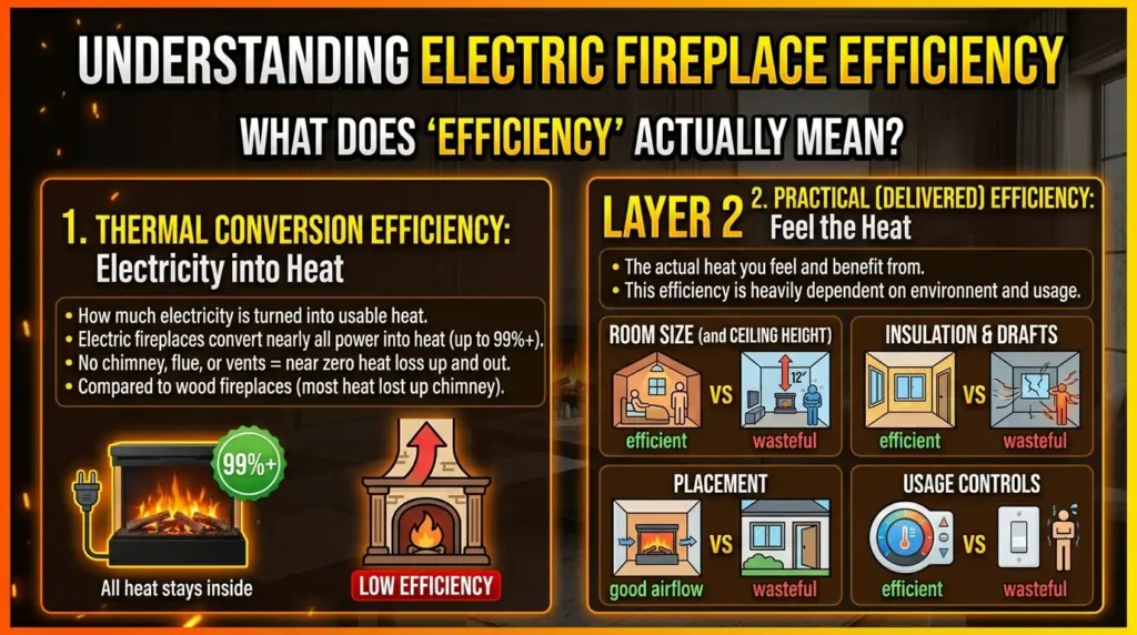 What Does Efficiency Actually Mean for an Electric Fireplace?