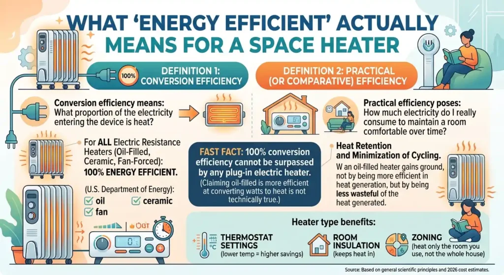 Are Oil-Filled Heaters Energy Efficient? A Complete Guide 2 What Energy Efficient Actually Means for a Space Heater