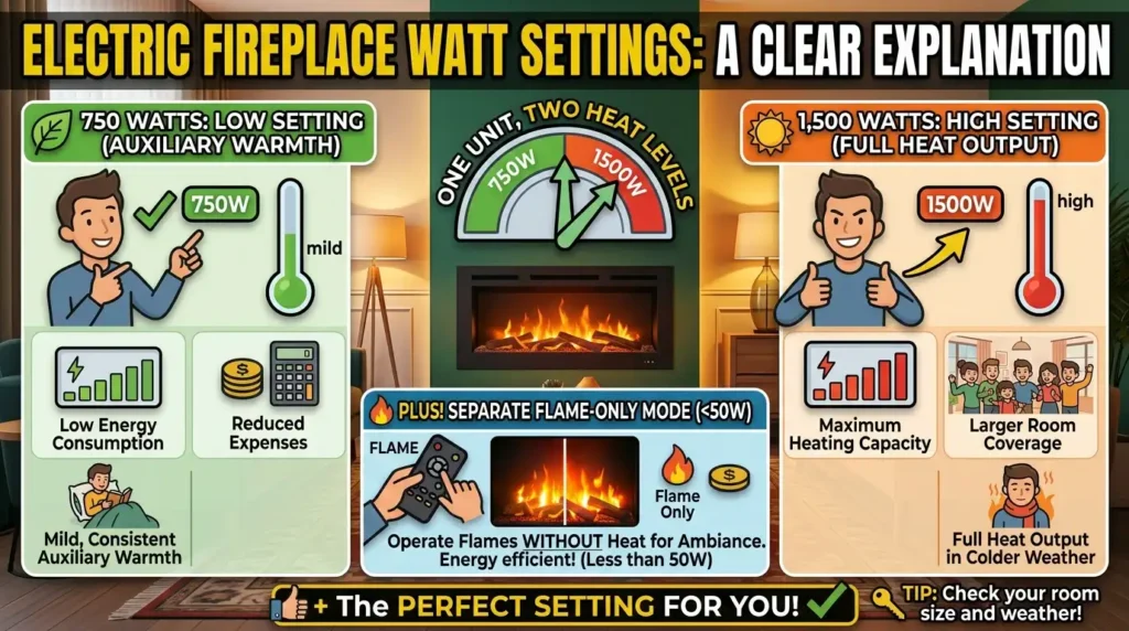 What are 2 Watt settings in an Electric Fireplace? A Clear Explanation