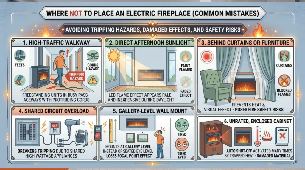 Where NOT to Place an Electric Fireplace (Common Mistakes)