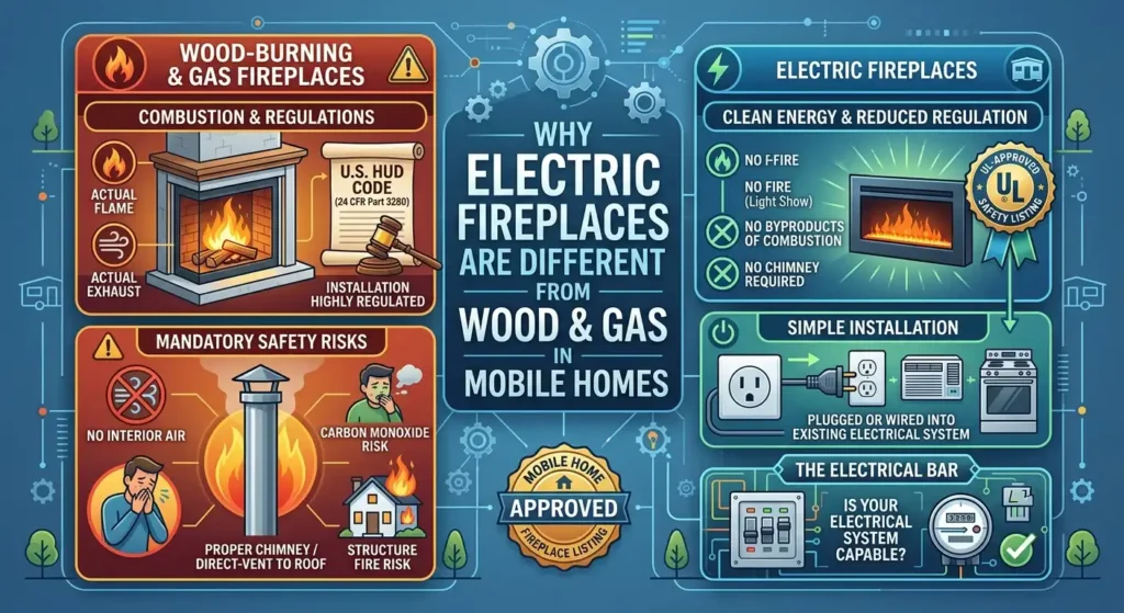 Why Electric Is Different from Wood or Gas in a Mobile Home