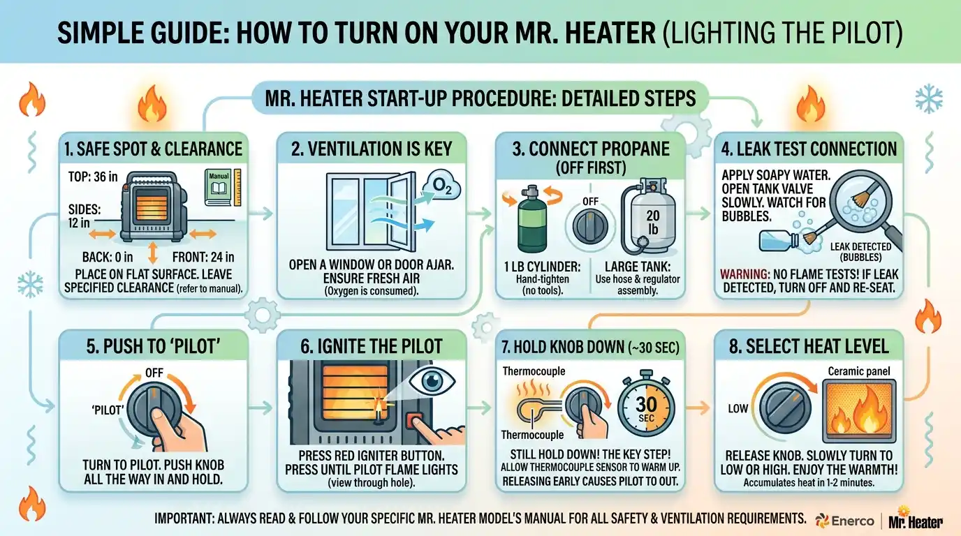 How to Turn On a Mr. Heater, Step by Step