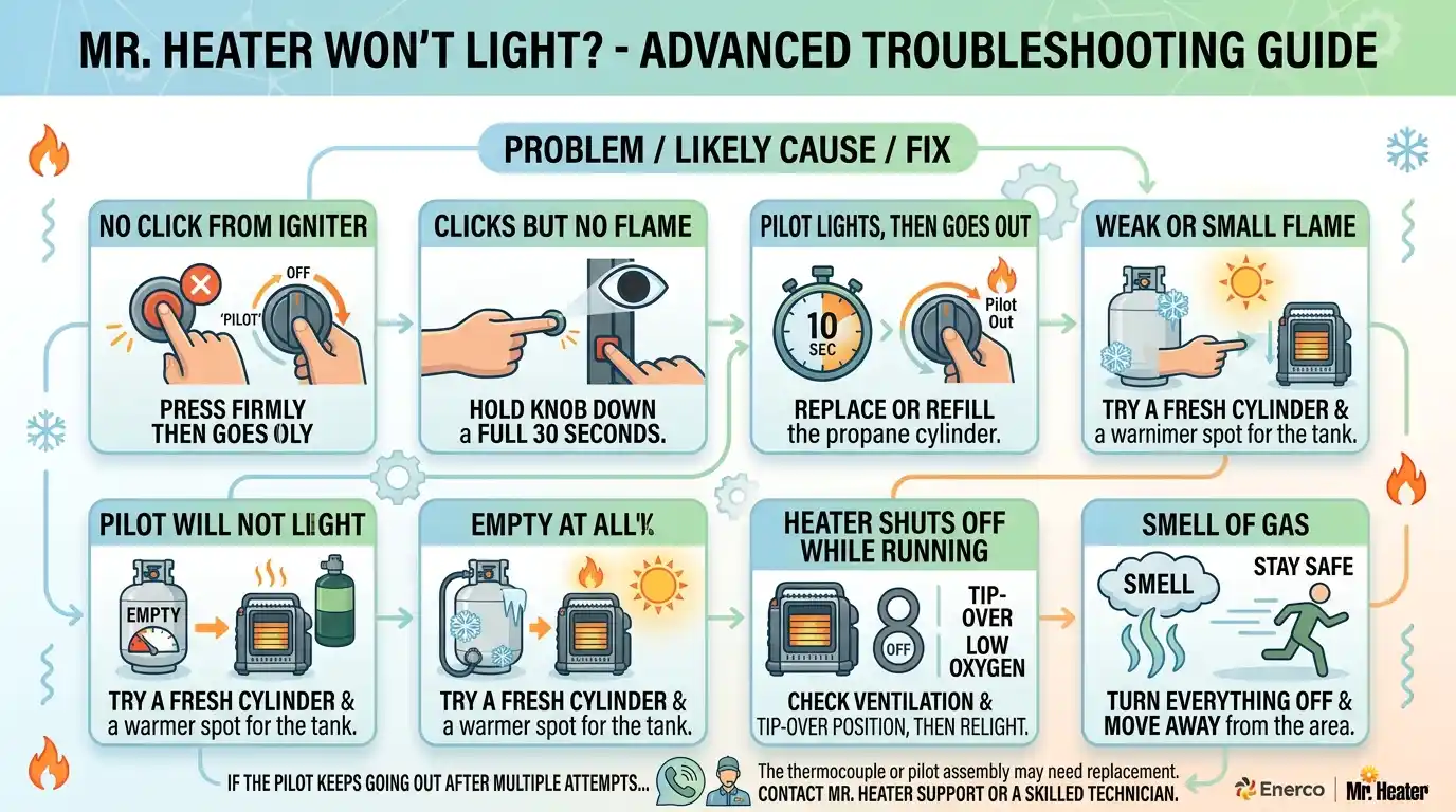 Mr. Heater Won't Light? Troubleshooting Guide