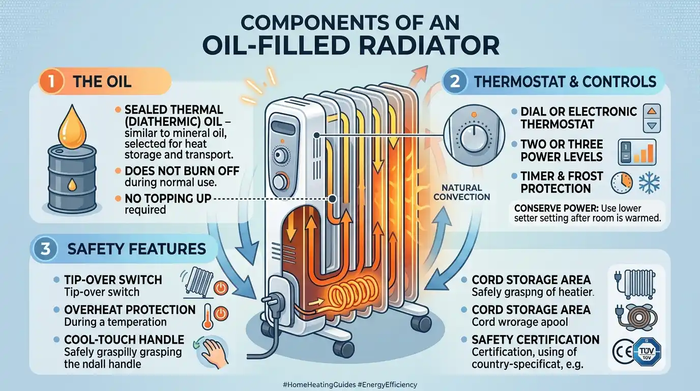 What Is an Oil-Filled Radiator Heater? How It Works & More 3 What is in an Oil-filled Radiator?