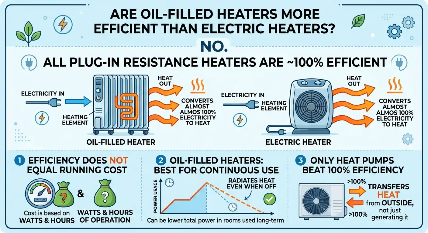 Are Oil-Filled Heaters More Efficient Than Electric Heaters? 1 Are Oil-Filled Heaters More Efficient Than Electric Heaters?