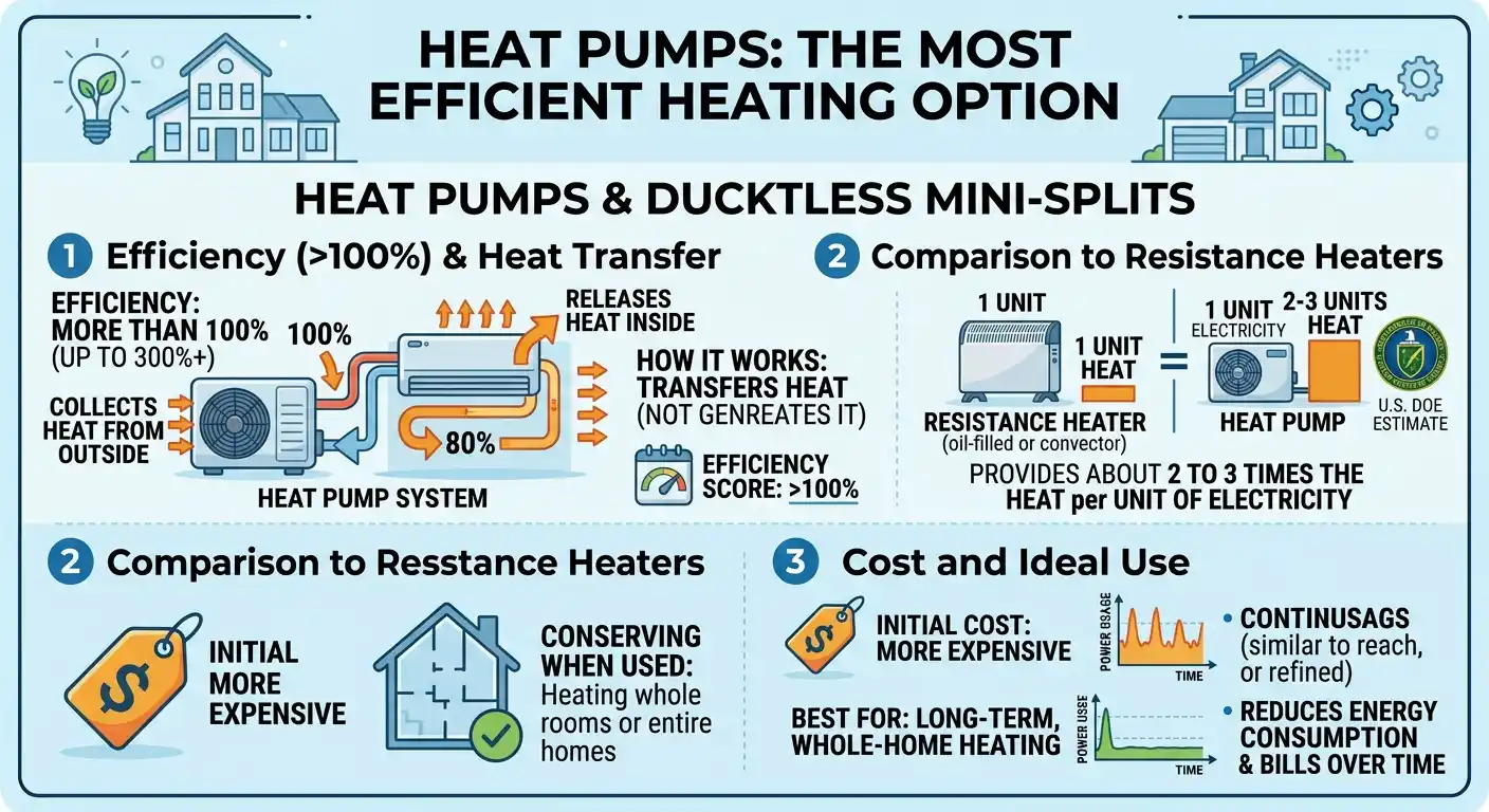 Are Oil-Filled Heaters More Efficient Than Electric Heaters? 3 The Heater That Really Is More Efficient: Heat Pumps