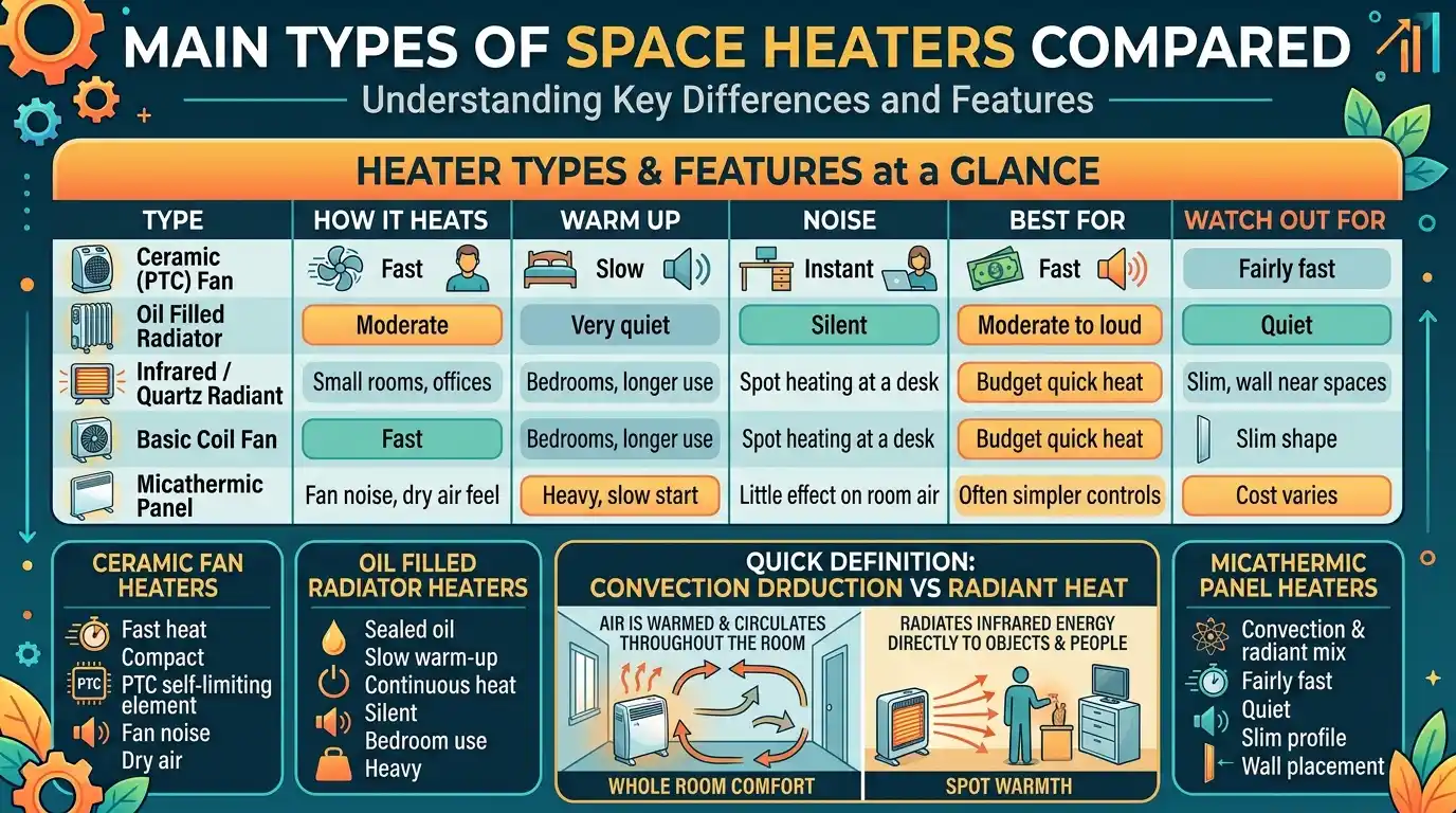 Main Types of Space Heaters Compared